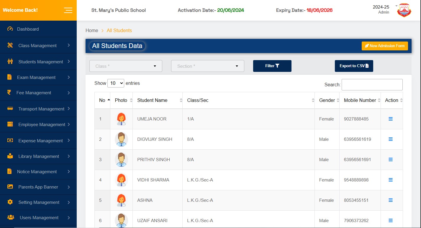 Student Management Dashboard by Codeflix Technologies Pvt. Ltd.